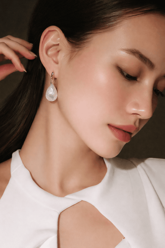 Ada øredobber Swarowski Beige