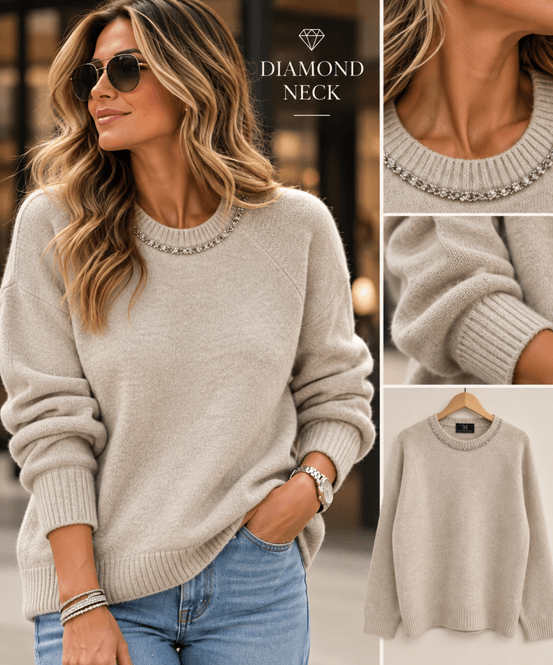 Hovedbilde Diamond neck beige