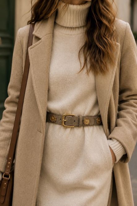 Hovedbilde Belte med detaljer beige