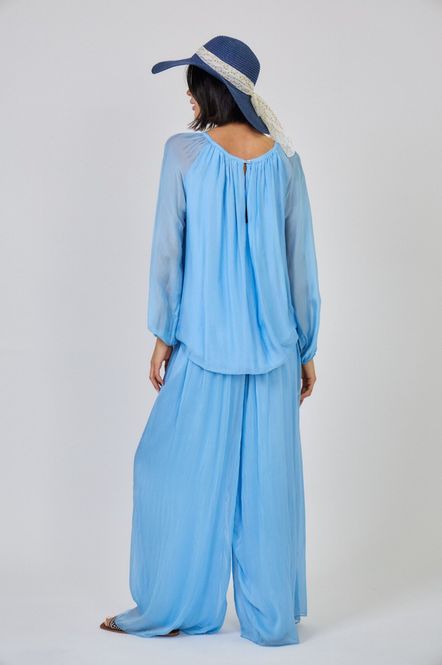 Hovedbilde Sofia silke bluse turkis