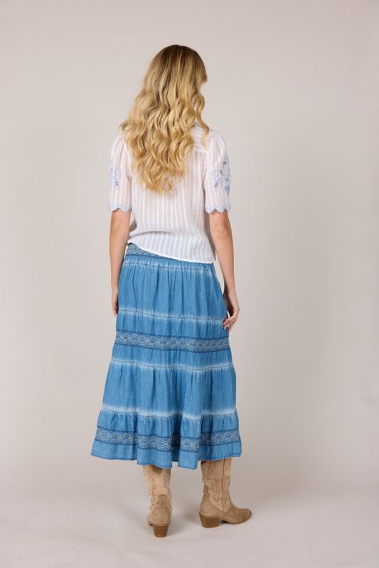 Tencel skjørt blå
