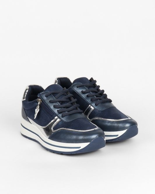 Hovedbilde Blå sneakers med sølvdetaljer