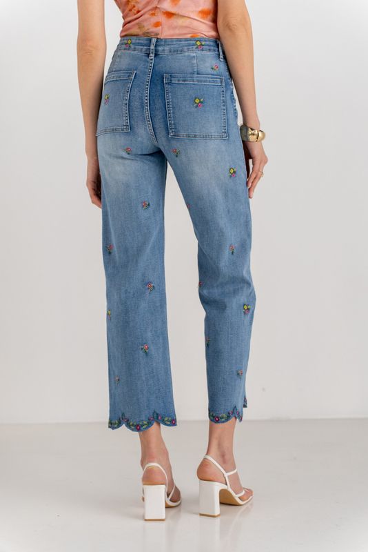 Onado brodert bukse denim