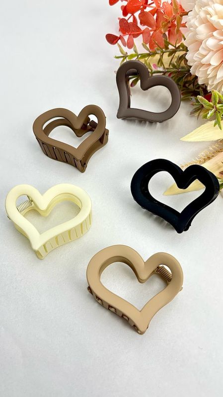 Hårklype Hjerteform camel