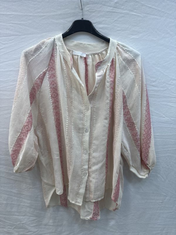 Lurex bomull beige