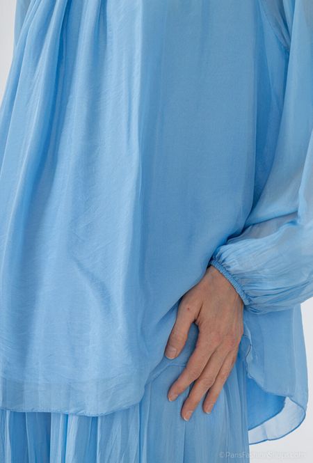 Hovedbilde Sofia silke bluse turkis