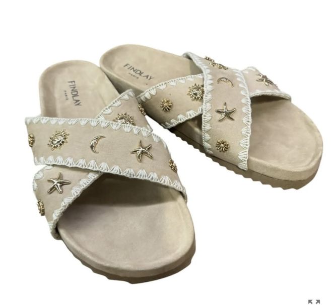 Hovedbilde Beige sandal med sjøpynt