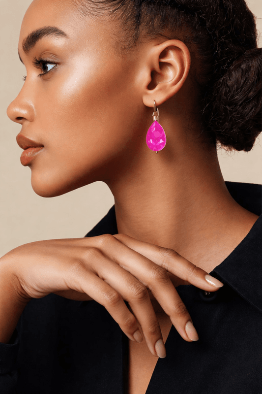 Ada øredobber Swarowski knall rosa